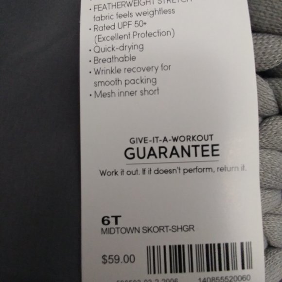 Athleta Midtown Skort in Shadow Grey Size 6T NWT - Picture 2 of 3
